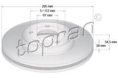 Brake Disc Rear 401055, A2114230912  Fits Mercedes-Benz