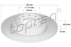 Brake Disc - Rear Fits Audi A6, A6 Quattro