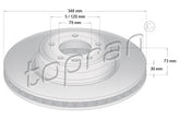 Front Brake Disc 34116770729, fits BMW 3 & X1 Series 2004 - 2015