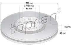 Front Brake Disc, 6R0615301D Audi A1 A3 VW Beetle Golf Bora Polo & Some Skodas