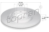 TOPRAN Brake Disc – Front (Single) – Audi, Porsche (Genuine Part Number: 4G0615301AF)