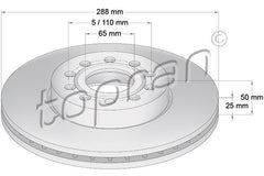 Front Brake Disc, 5Q0615301H Fits Audi A3, Skoda Octavia, Superb, Yeti, Golf