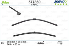 Aero Front Wiper Blade Set For VW Touareg 2002 To 2010