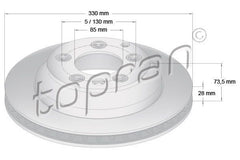 Brake Disc - Rear 7L8615601G, fits Audi & Volkswagen 2002 - 2018