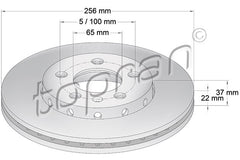 Front Brake Disc, 6R0615301C Fits Audi A1, A2, A3, Skoda Fabia, VW Polo, Golf