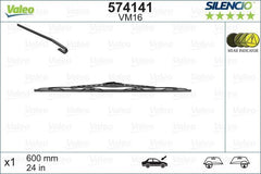 Front Wiper Blade Arm & Blade 1 Side, Valeo 574141, fits BMW, Mercedes-Benz & VW