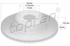 Brake Disc - Rear 34216771971, Fits BMW X5 & X6 2006 - 2019