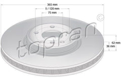 Brake Disc Front 34116793243, fits X5 & X6 2006 - 2019