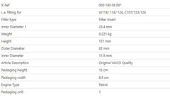 Oil Filter To Suit Mercedes Benz 2.8L 3.0L 3.8L 3.5L 5.0L 1969 To 1993