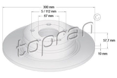 Brake Disc Rear - Fits Mercedes- Benz C180, C200, C220, C230, C250, C280