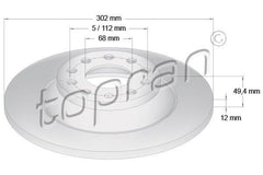 Brake Disc - Rear  Fits Audi A6, A6 Quattro