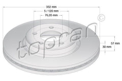Front Brake Disc - Fits Volkswagen Amarok