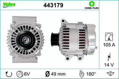 Alternator - Valeo 443179/OEM 12317515029 fits Mini R50 & R52 2001 - 2007