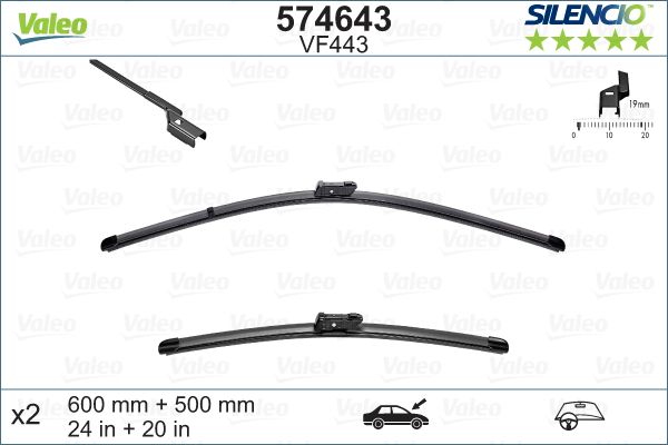 Front Wiper Blade Set For BMW X5, VW Tiguan & Audi A5