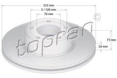 Front Brake Disc, Fits BMW Series 1, 2, 3, 4 & X1 2004 Onwards - 34116774875