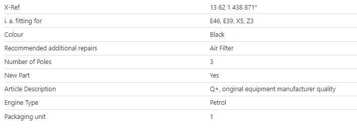 BMW AIRFLOW METER TO SUIT  BMW 330i, 530i X5, Z3, E46 E39 E53 M54