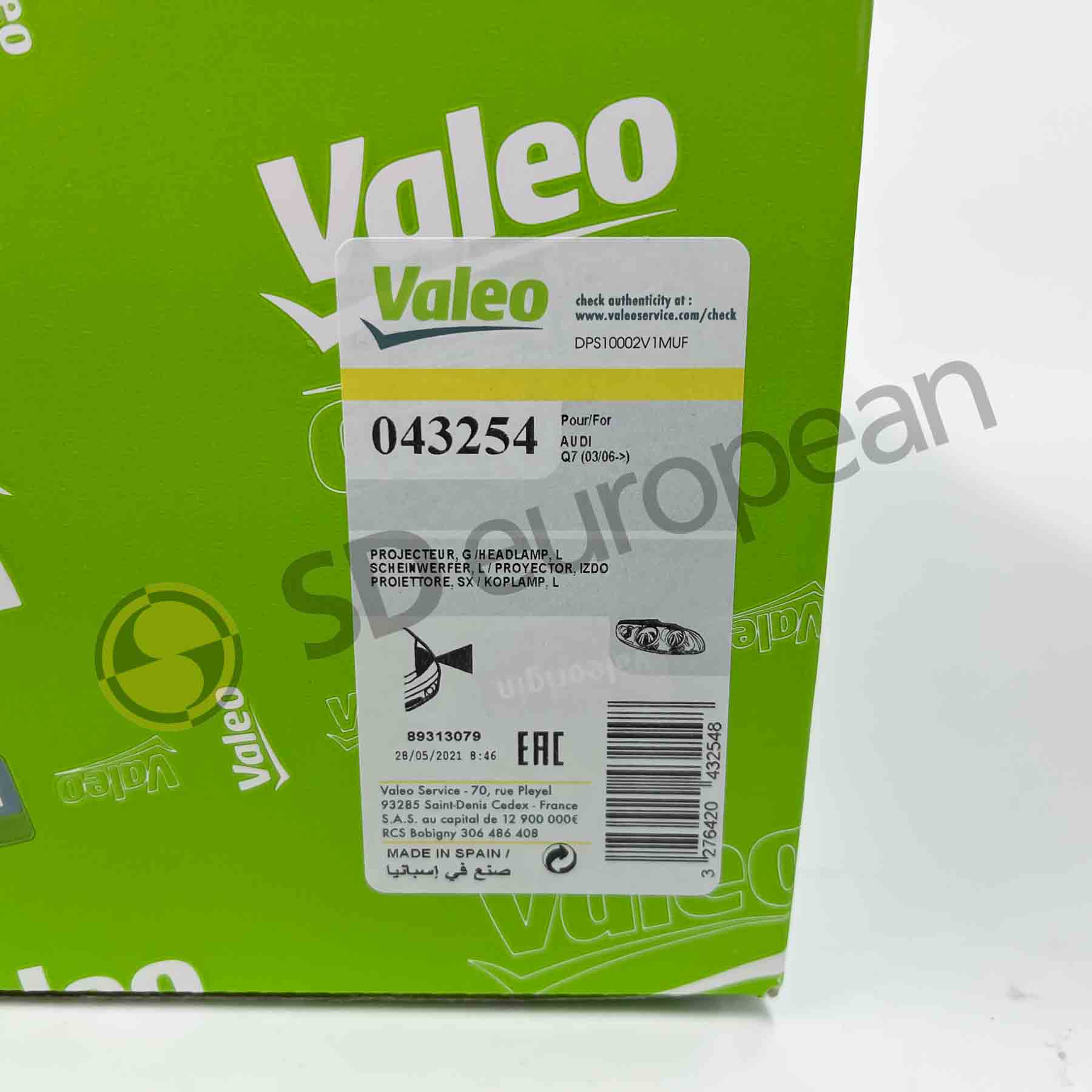 Genuine Valeo Headlight Left Audi Q7 Halogen 2006 - 2015