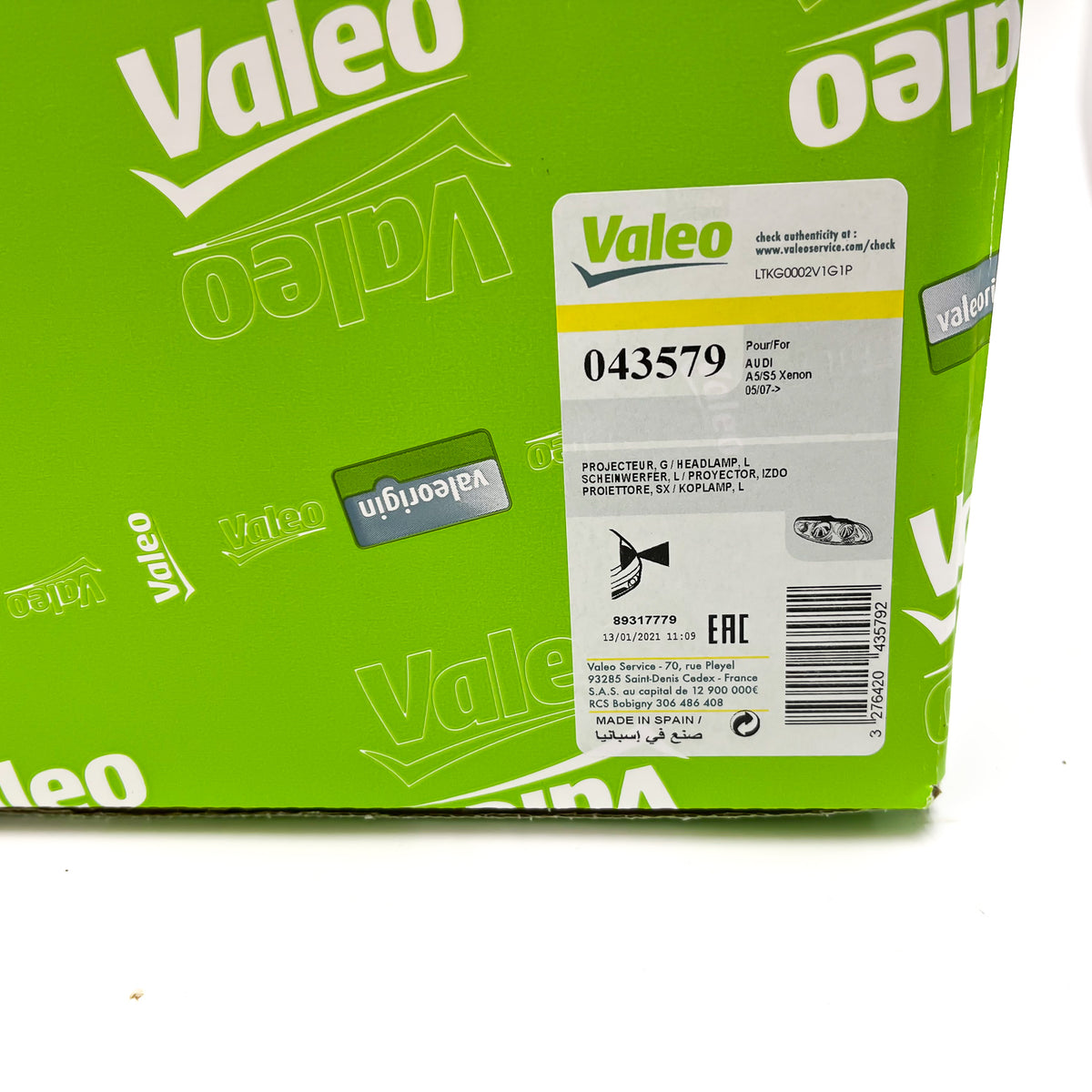 Audi A5 & S5 2005-17 Headlight Left - Xenon Oem Valeo