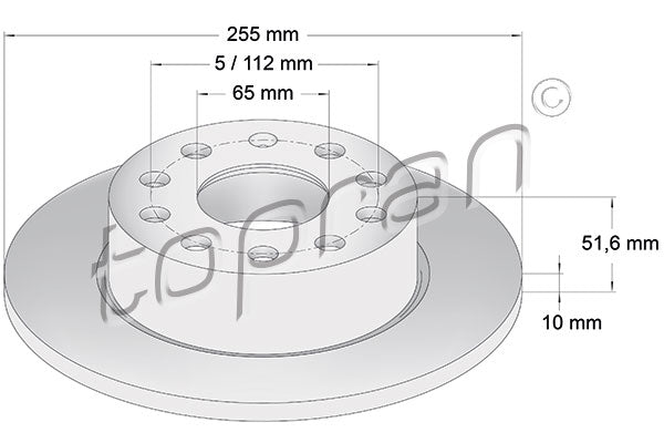 Rear Brake Disc Fits Skoda & Seat 2010 - 2020, 5Q0615601F