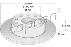 Rear Brake Disc Fits Skoda & Seat 2010 - 2020, 5Q0615601F