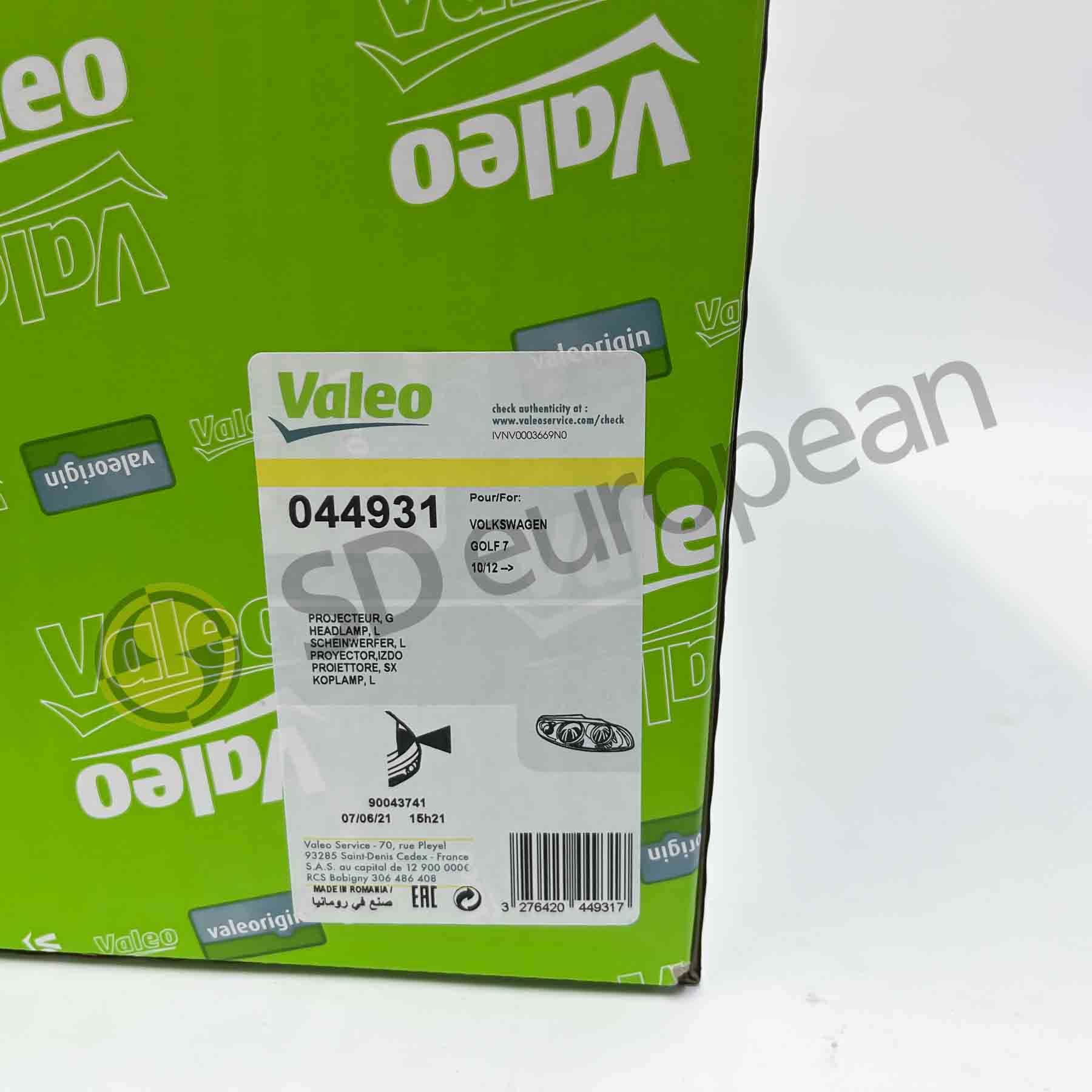 Headlight Left VW Golf Mk 7 Vii 2012 - 2020 Xenon