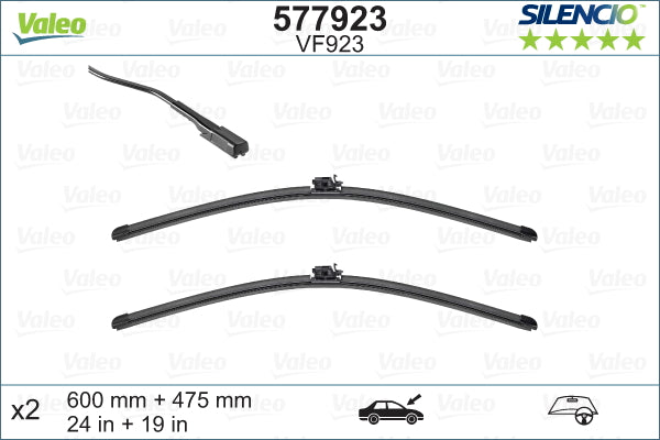 Valeo Wiper Blades (Front) – Mercedes-Benz A-Class, CLA, GLA, GLB (577923 / A1768204400)