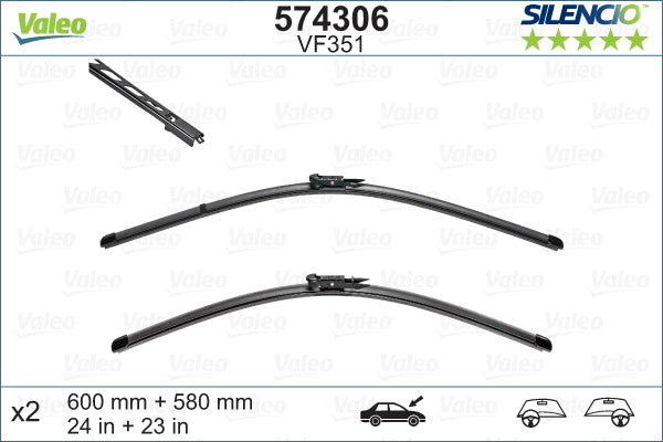 Front Wiper Blade Set For BMW 5 Series E60 & 6 Series E64