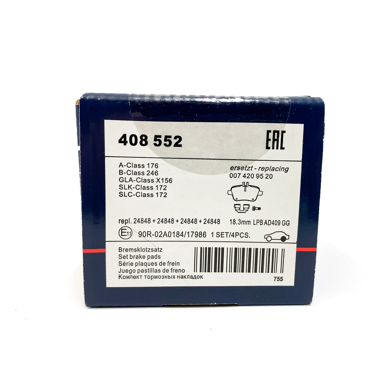 Brake Pads - 408552 Fits Most Mercedes-Benz