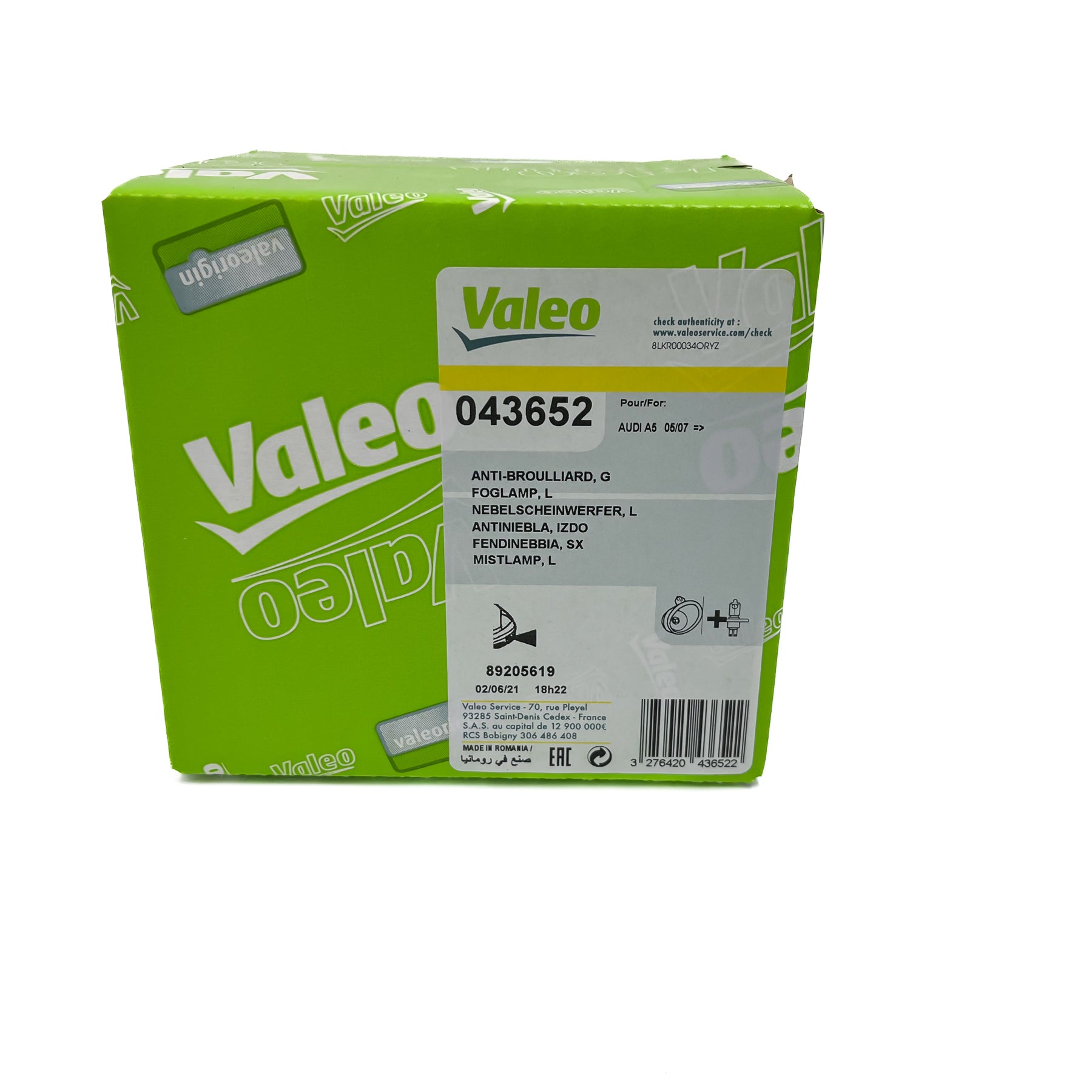 Oem Front Left Fog Light Audi A1, A4, A5, A6 2008 >