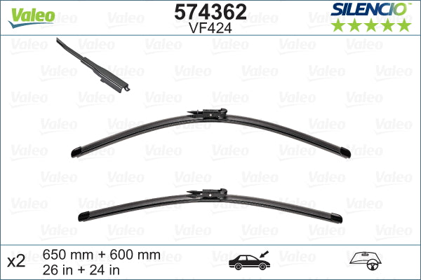 Wiper Blades (Front) – Mercedes-Benz Sprinter, Volkswagen Crafter (OEM 2E2998002) (Valeo)