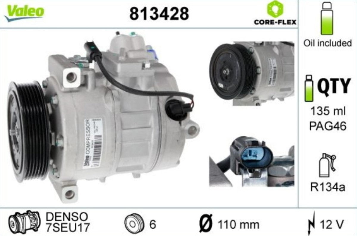Air Cond Compressor 64526956716, fits BMW 1 & 3 Series 2003 - 2015