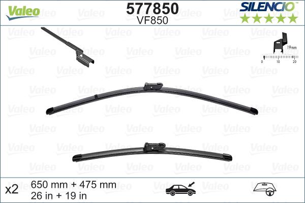 Wiper Blade Front Set -  577850  Fits BMW 2 Series, 7 Series