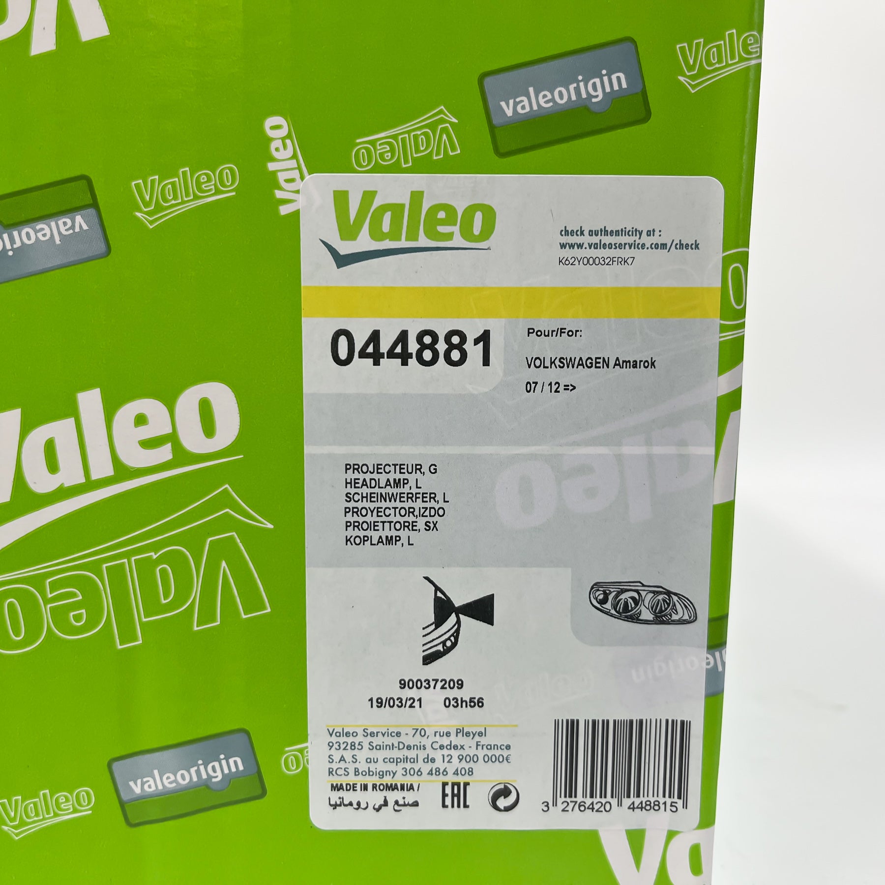 New Genuine Left Headlight VW Amarok 2010 - 2020 H7-H15 Halogen