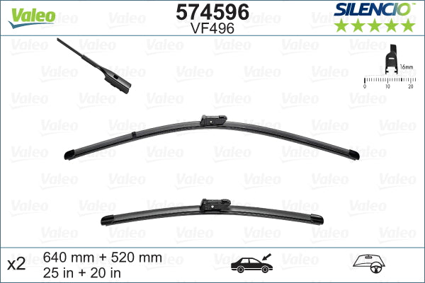 Front Wiper Set For Audi A6 & A7 2010 To 2018