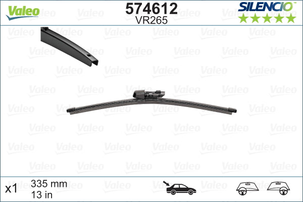VALEO Wiper Blades (Rear) 574612, Genuine Part Number Reference: 3G9955427D
