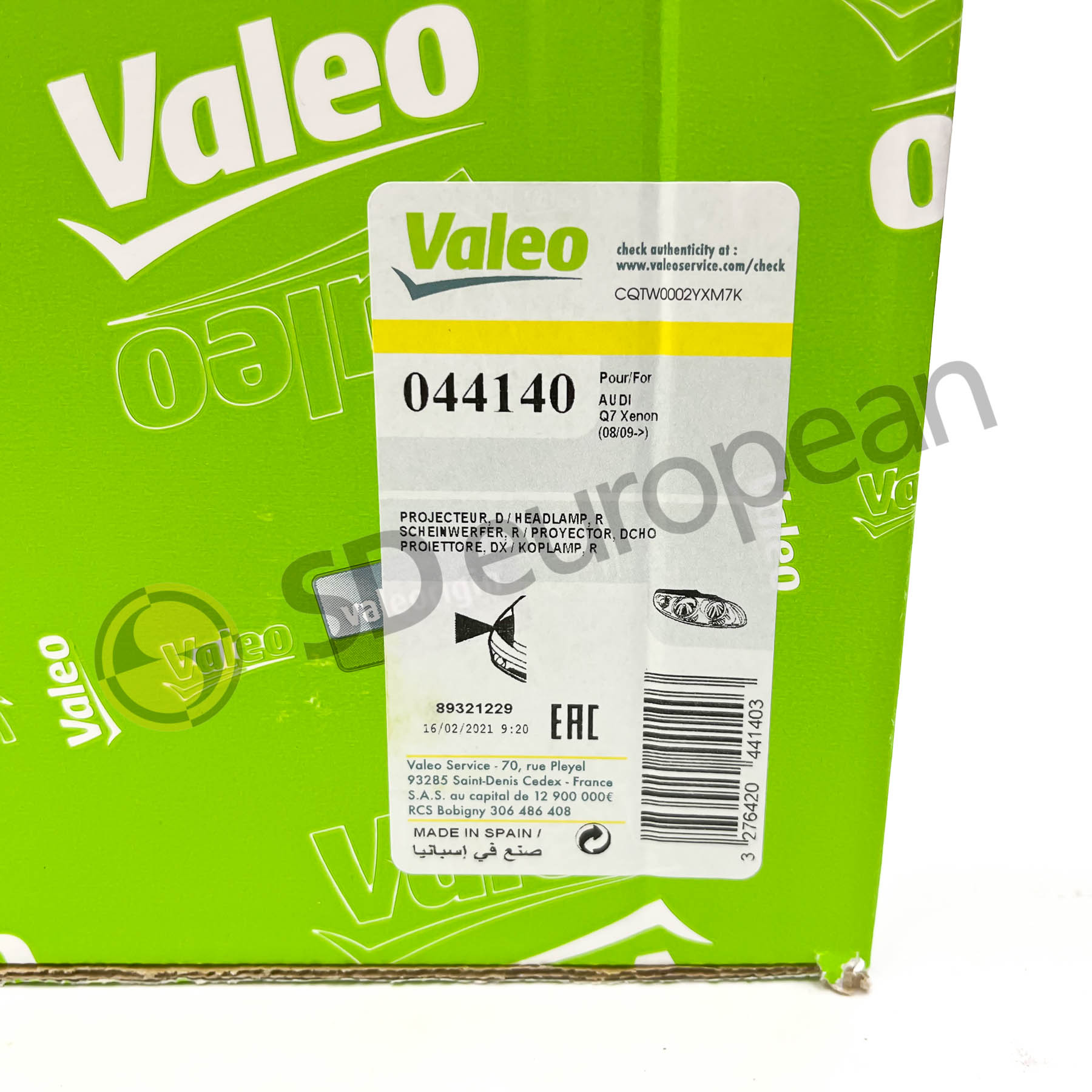 Valeo Headlight Right – Audi Q7 (44140 / 4L0941030AG)