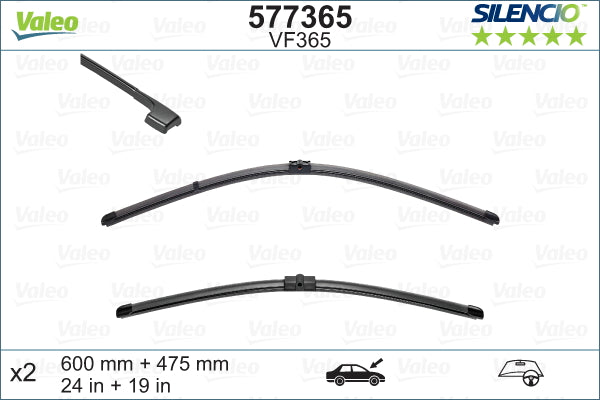 Front Wiper Blade Set, For BMW 3 Series E90 / E91 2004 To 2011