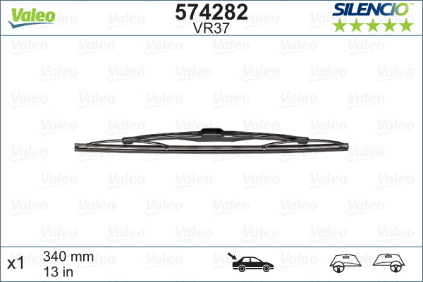 Wiper Blades (Rear) – Audi A3 (8P1, 8PA), A4 Avant (B6, B7), Seat Ibiza (6L, 6J, 6P), Altea (5P1, 5P5, 5P8) (OEM 8E9955425C) (Valeo)