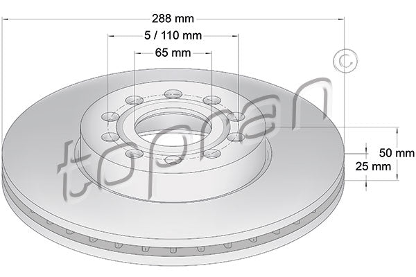 Front Brake Disc, 5Q0615301H Fits Audi A3, Skoda Octavia, Superb, Yeti, Golf