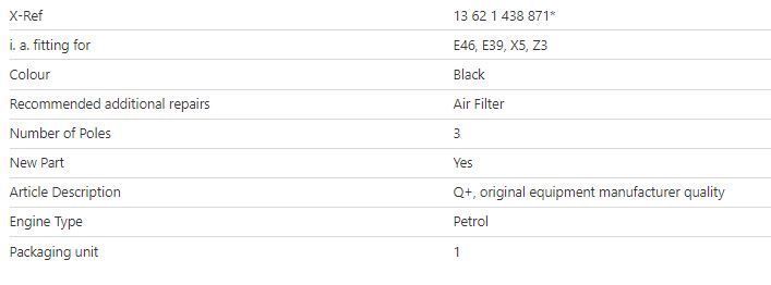 BMW AIRFLOW METER TO SUIT  BMW 330i, 530i X5, Z3, E46 E39 E53 M54