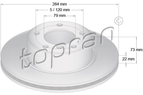 Front Brake Disc Right/F -501710 Fits BMW 1 Series, E81, E87