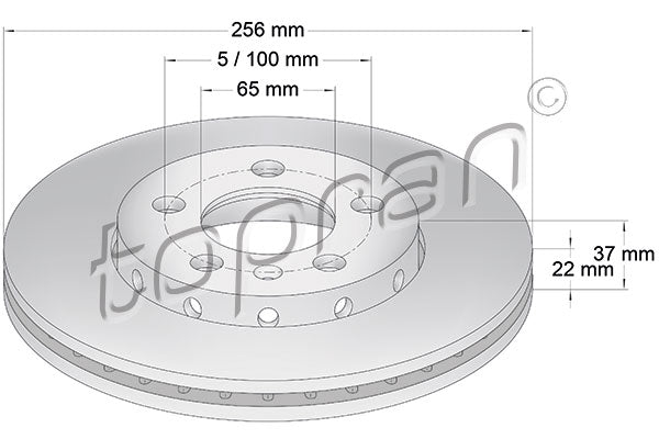 Front Brake Disc, 6R0615301C Fits Audi A1, A2, A3, Skoda Fabia, VW Polo, Golf