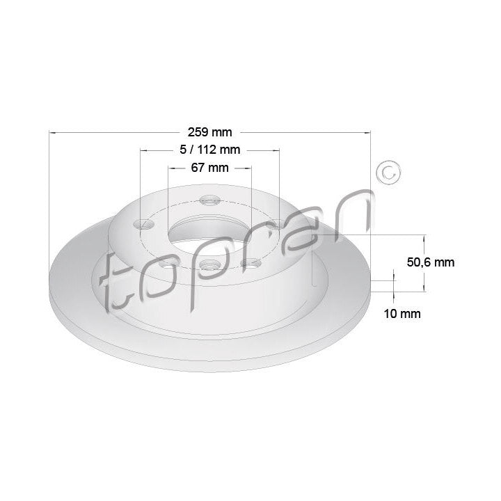 BRAKE DISC - REAR, 503071, Hans Pries