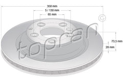 Brake Disc Rear 7L8615601E, fits Audi & Volkswagen 2007 - 2015