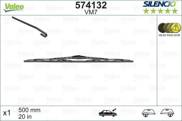 Front Wiper Blade Arm and Blade 1 Side