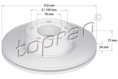 Front Brake Disc, Fits BMW Series 1, 2, 3, 4 & X1 2004 Onwards - 34116774875