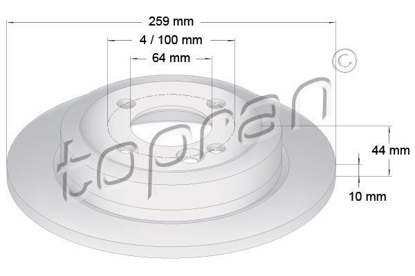 Rear Brake Disc, 34211503070 Fits Mini Clubman, Clubman Cooper, Cooper D, S, Sd
