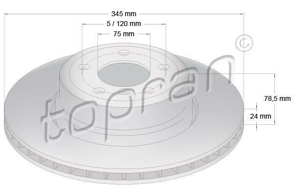 Brake Disc - Rear 34216771971, Fits BMW X5 & X6 2006 - 2019