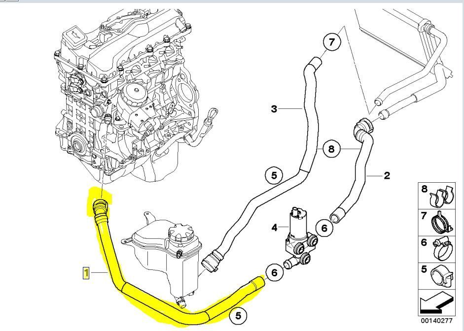 RADIATOR COOLANT HOSE FOR BMW E87 E90 X1 4 CYLINDER