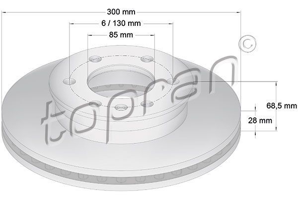 Front Brake Disc -2E0615301 Fits Mercedes-Benz Sprinter, Crafter